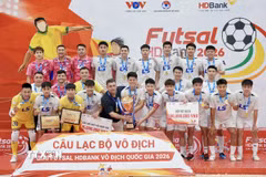CLB Thái Sơn Bắc - nhà vô địch futsal quốc gia 2026. (Ảnh: Trung Tuyến/TTXVN)