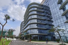 Trụ sở Cơ quan điều hành IFC Đà Nẵng được đặt trong tòa nhà Công viên phần mềm số 2 (phường Hải Châu, thành phố Đà Nẵng). (Ảnh: Quốc Dũng/TTXVN)