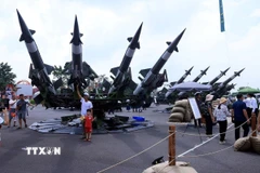 Vũ khí, khí tài của Bộ Quốc phòng tại triển lãm “80 năm Hành trình Độc lập-Tự do-Hạnh phúc.” (Ảnh: Tuấn Anh - TTXVN)