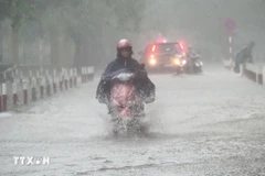 Dự báo Bắc Bộ và Trung Bộ chiều tối và đêm, nhiều nơi có mưa rào và dông. (Ảnh: TTXVN)