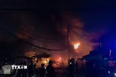 Hiện trường vụ cháy. (Ảnh: TTXVN phát)