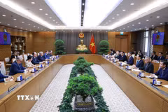 Thủ tướng Lê Minh Hưng tiếp Đại sứ Liên bang Nga tại Việt Nam Gennady Bezdetko. (Ảnh: Dương Giang/TTXVN)