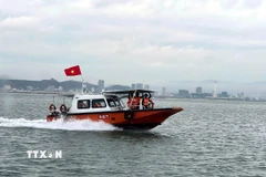 Các xuồng của Bộ Chỉ huy Quân sự tỉnh Quảng Ninh tuần tra trên vịnh Hạ Long. (Ảnh: TTXVN phát)
