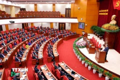 Tổng Bí thư Tô Lâm phát biểu bế mạc Hội nghị lần thứ mười hai Ban Chấp hành Trung ương Đảng khóa XIII. (Ảnh: Phạm Kiên/TTXVN)