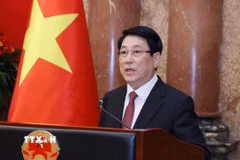 Chủ tịch nước Lương Cường phát biểu. (Ảnh: Lâm Khánh/TTXVN)