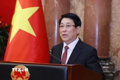 Chủ tịch nước Lương Cường phát biểu. (Ảnh: Lâm Khánh/TTXVN)