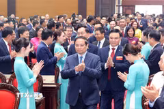 Thủ tướng Chính phủ Phạm Minh Chính đến dự Đại hội đại biểu Đảng bộ Tập đoàn Petrovietnam lần thứ IV, nhiệm kỳ 2025-2030. (Ảnh: Quốc Khánh/TTXVN)