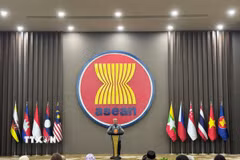 Tổng thống nước Cộng hòa Dân chủ Timor Leste Jose Ramos Horta phát biểu tại Ban Thư ký ASEAN. (Ảnh: Văn Phong/TTXVN)
