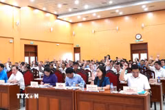 Hội nghị hiệp thương lần thứ hai bầu danh sách người ứng cử đại biểu Quốc hội và đại biểu Hội đồng nhân dân tỉnh An Giang. (Ảnh: Văn Sỹ/TTXVN)