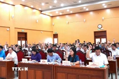 Hội nghị hiệp thương lần thứ hai bầu danh sách người ứng cử đại biểu Quốc hội và đại biểu Hội đồng nhân dân tỉnh An Giang. (Ảnh: Văn Sỹ/TTXVN)