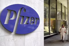 Trụ sở hãng dược phẩm Pfizer tại New York, Mỹ. (Ảnh: AFP/TTXVN(