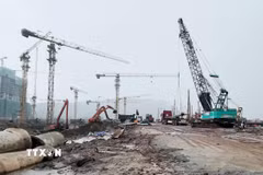Công trường thi công Trung tâm tổ chức Hội nghị APEC tại đặc khu Phú Quốc, tỉnh An Giang. (Ảnh: Lê Huy Hải/TTXVN)