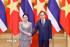 Chủ tịch Quốc hội Trần Thanh Mẫn hội kiến Thủ tướng Thái Lan Paetongtarn Shinawatra. (Ảnh: Doãn Tấn/TTXVN)