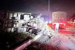 Hiện trường vụ tai nạn. (Nguồn: Báo Tiền Phong)