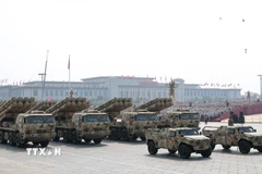 Khí tài quân sự tại Lễ duyệt binh kỷ niệm 80 năm chiến thắng phátxít của nhân dân thế giới ở Bắc Kinh, Trung Quốc, ngày 3/9/2025. (Ảnh: THX/TTXVN)