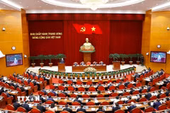 Phiên khai mạc Hội nghị Ban Chấp hành Trung ương Đảng khóa XIII. (Ảnh: Doãn Tấn/TTXVN)
