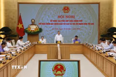 Ủy viên Bộ Chính trị, Phó Thủ tướng Thường trực Chính phủ Phạm Gia Túc phát biểu chỉ đạo. (Ảnh: Lâm Khánh/TTXVN)