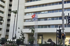 Đại sứ quán Việt Nam tại Israel nằm trong tòa nhà Beit Amot, phố Sha’ul Hamelech, Tel Aviv, Israel. (Ảnh: Đức Trung/TTXVN)