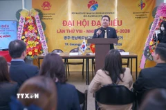 Ông An Vũ Bình, Bí thư thứ hai Đại sứ quán Việt Nam tại Hàn Quốc, phát biểu tại Đại hội. (Ảnh: Đức Thắng/TTXVN)