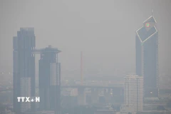 Khói mù ô nhiễm bao phủ bầu trời tại Bangkok, Thái Lan. (Ảnh: THX/TTXVN)