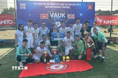 Đội Viet Liv FC xuất sắc giành chức vô địch Giải VAUK Cup 2025. (Ảnh: Phong Hà/TTXVN)