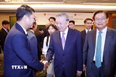 Tổng Bí thư Tô Lâm gặp gỡ lãnh đạo một số Tập đoàn lớn của Hàn Quốc. (Ảnh: Thống Nhất/TTXVN)