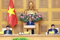 Thủ tướng Phạm Minh Chính kết luận buổi tọa đàm với các doanh nghiệp Nhật Bản đang đầu tư tại Việt Nam. (Ảnh: Dương Giang/TTXVN)