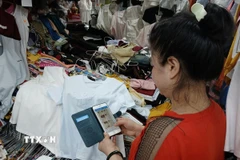 Hộ kinh doanh tham gia nhóm bán hàng "Chợ Đà Nẵng" để phục vụ khách hàng mua sắm trực tuyến. (Ảnh: Mỹ Hà/TTXVN)