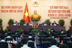 Quang cảnh Kỳ họp thứ hai, Hội đồng Nhân dân thành phố Đà Nẵng khóa X. (Ảnh: Quốc Dũng/TTXVN)