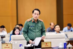 Thượng tướng Lê Quốc Hùng, Thứ trưởng Bộ Công an phát biểu. (Ảnh: Doãn Tấn/TTXVN)