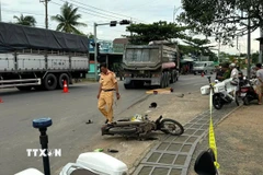 HIện trường vụ tai nạn. (Ảnh: TTXVN phát)