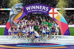 Đội tuyển nữ Anh giành chức vô địch Euro 2025. (Ảnh: Reuters/TTXVN)