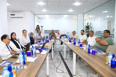 Quang cảnh buổi gặp gỡ doanh nghiệp diễn ra hôm 18/6 tại CCI Chenoua-Tipaza. (Ảnh: Trung Khánh/TTXVN)