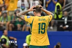 Australia là đội bóng cuối cùng của châu Á chia tay World Cup 2026. (Ảnh: AFP/TTXVN)