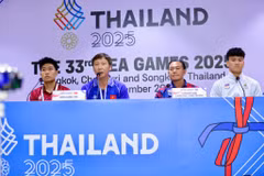 Quang cảnh họp báo trước trận chung kết giữa U22 Việt Nam và U22 Thái Lan. (Nguồn: VFF)