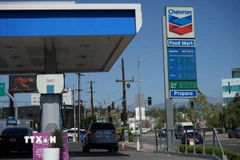 Một trạm xăng tại California, Mỹ. (Ảnh: THX/TTXVN)