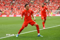 Thụy Sĩ sẽ tiếp đà thăng hoa để giành quyền đi tiếp ở World Cup 2026? (Ảnh: AFP/TTXVN)