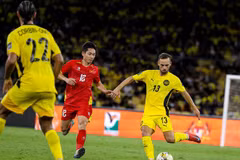 Hình ảnh trận Tuyển Việt Nam thua trước Malaysia ở vòng loại Asian Cup. (Ảnh: Malaysia NT)
