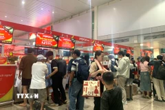 Hành khách check-in tại Cảng hàng không quốc tế Tân Sơn Nhất. (Ảnh: Hồng Đạt/TTXVN)