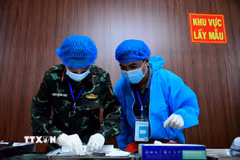Khu vực lấy mẫu xét nghiệm xác định danh tính liệt sỹ. (Ảnh: Xuân Khu/TTXVN)