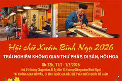Hội chữ Xuân Bính Ngọ 2026: Trải nghiệm không gian thư pháp, di sản, hội họa
