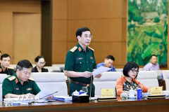 Đại tướng Phan Văn Giang, Phó Thủ tướng, Bộ trưởng Bộ Quốc phòng phát biểu. (Ảnh: Doãn Tấn/TTXVN)