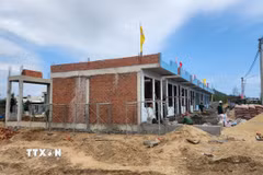 Khu tái định cư cho người dân bị thiên tai ở xã Đề Gi. (Ảnh: Sỹ Thắng/TTXVN)