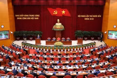 Phiên khai mạc Hội nghị lần thứ 14 Ban Chấp hành Trung ương Đảng khóa XIII. (Ảnh: Lâm Khánh/TTXVN)