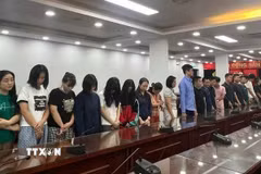 Các đối tượng liên quan đến vụ án. (Ảnh: TTXVN phát)