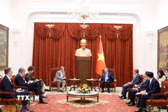 Tổng Bí thư, Chủ tịch nước Tô Lâm tiếp Phó chủ tịch Quốc hội Cộng hòa Liên bang Đức Bodo Ramelow. (Ảnh: Thống Nhất/TTXVN)