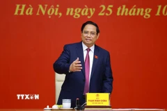 Thủ tướng Phạm Minh Chính phát biểu. (Ảnh: Dương Giang/TTXVN)