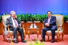 Thủ tướng Phạm Minh Chính gặp Tổng Thư ký Liên hợp quốc António Guterres. (Ảnh: Dương Giang/TTXVN)