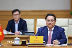 Thủ tướng Phạm Minh Chính tiếp Bộ trưởng Ngoại giao, Quốc phòng, Công an Trung Quốc sang dự Hội nghị lần thứ nhất, Cơ chế đối thoại chiến lược “3+3.” (Ảnh: Dương Giang/TTXVN)
