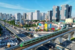 Tuyến đường sắt đô thị Cát Linh-Hà Đông (Hà Nội). (Ảnh: Tuấn Anh/TTXVN)